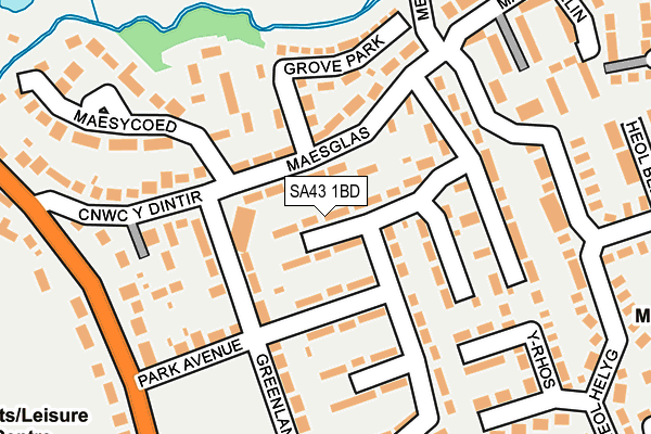 SA43 1BD map - OS OpenMap – Local (Ordnance Survey)