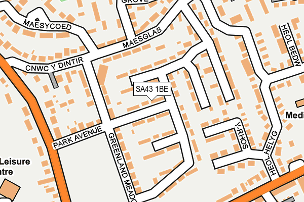 SA43 1BE map - OS OpenMap – Local (Ordnance Survey)