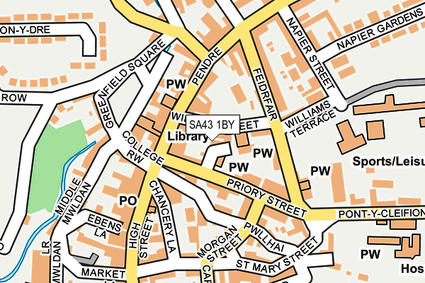 SA43 1BY map - OS OpenMap – Local (Ordnance Survey)