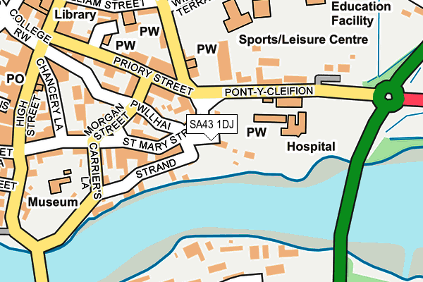 SA43 1DJ map - OS OpenMap – Local (Ordnance Survey)