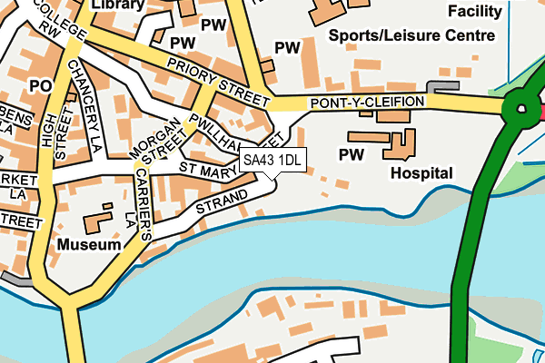 SA43 1DL map - OS OpenMap – Local (Ordnance Survey)