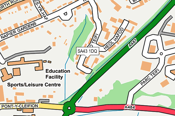 SA43 1DQ map - OS OpenMap – Local (Ordnance Survey)