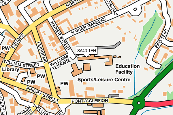 SA43 1EH map - OS OpenMap – Local (Ordnance Survey)