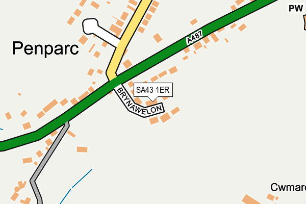 SA43 1ER map - OS OpenMap – Local (Ordnance Survey)