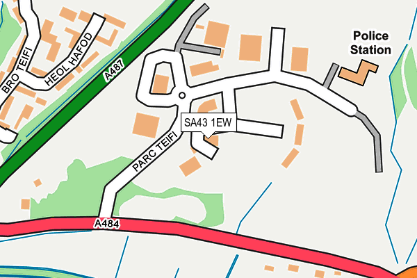 SA43 1EW map - OS OpenMap – Local (Ordnance Survey)