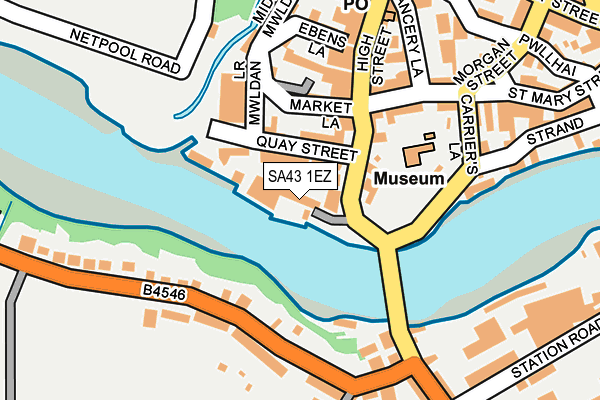 SA43 1EZ map - OS OpenMap – Local (Ordnance Survey)