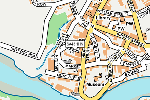 SA43 1HN map - OS OpenMap – Local (Ordnance Survey)