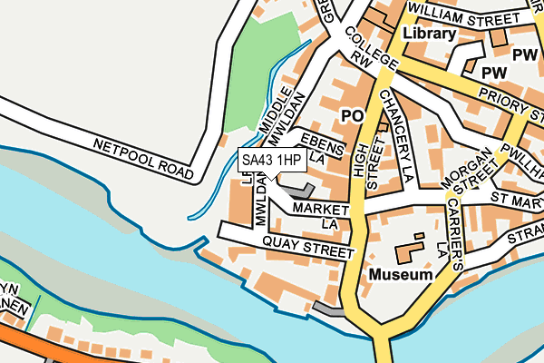 SA43 1HP map - OS OpenMap – Local (Ordnance Survey)