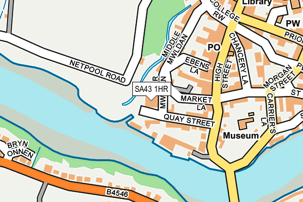 SA43 1HR map - OS OpenMap – Local (Ordnance Survey)