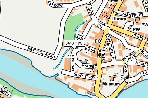 SA43 1HW map - OS OpenMap – Local (Ordnance Survey)