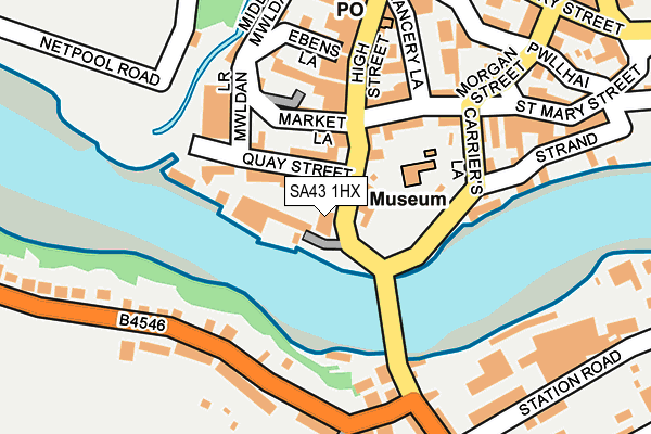 SA43 1HX map - OS OpenMap – Local (Ordnance Survey)
