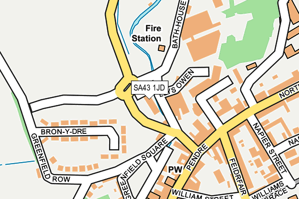 SA43 1JD map - OS OpenMap – Local (Ordnance Survey)