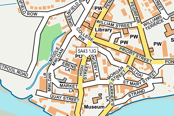 SA43 1JG map - OS OpenMap – Local (Ordnance Survey)