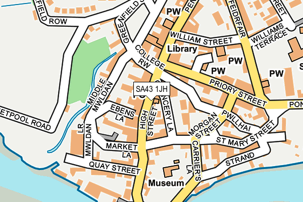 SA43 1JH map - OS OpenMap – Local (Ordnance Survey)