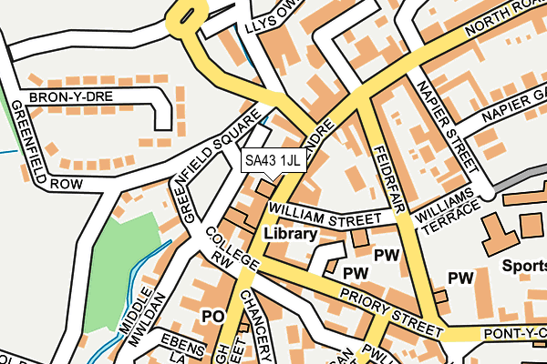 SA43 1JL map - OS OpenMap – Local (Ordnance Survey)