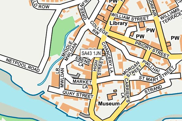 SA43 1JN map - OS OpenMap – Local (Ordnance Survey)