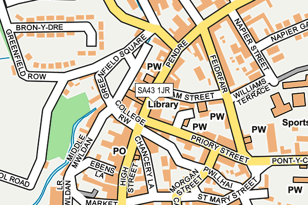 SA43 1JR map - OS OpenMap – Local (Ordnance Survey)