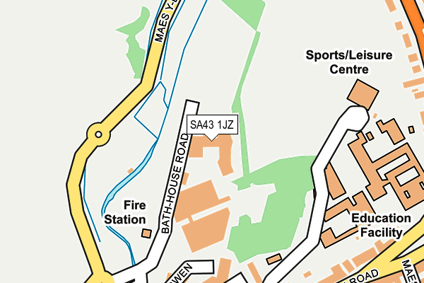 SA43 1JZ map - OS OpenMap – Local (Ordnance Survey)