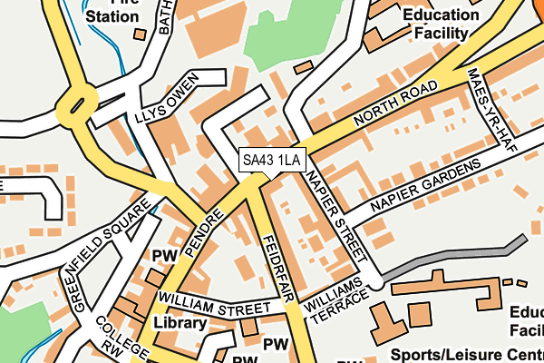 SA43 1LA map - OS OpenMap – Local (Ordnance Survey)