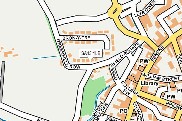 SA43 1LB map - OS OpenMap – Local (Ordnance Survey)