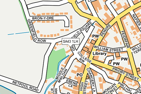 SA43 1LH map - OS OpenMap – Local (Ordnance Survey)