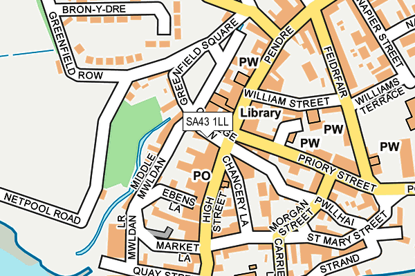SA43 1LL map - OS OpenMap – Local (Ordnance Survey)