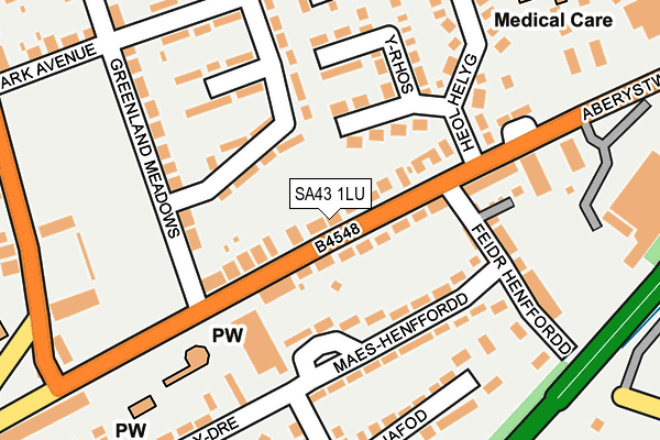 SA43 1LU map - OS OpenMap – Local (Ordnance Survey)