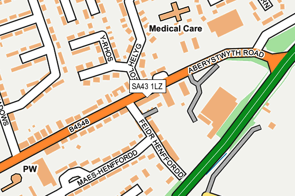 SA43 1LZ map - OS OpenMap – Local (Ordnance Survey)