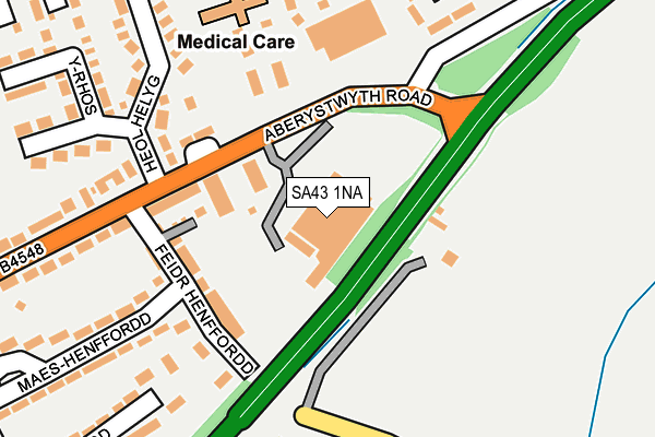 SA43 1NA map - OS OpenMap – Local (Ordnance Survey)