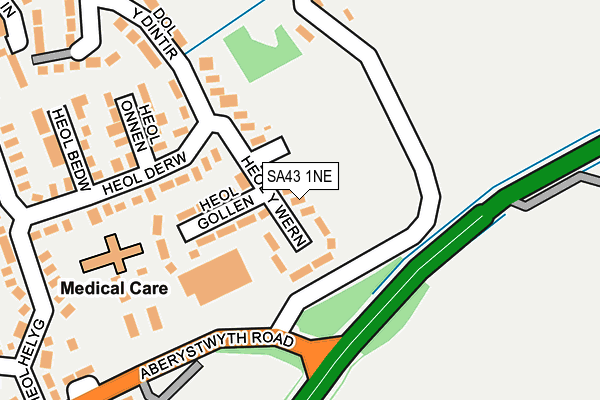 SA43 1NE map - OS OpenMap – Local (Ordnance Survey)