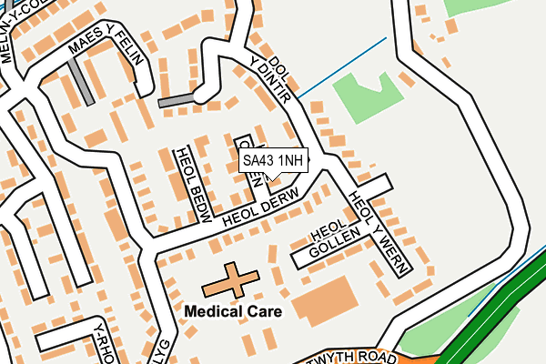SA43 1NH map - OS OpenMap – Local (Ordnance Survey)