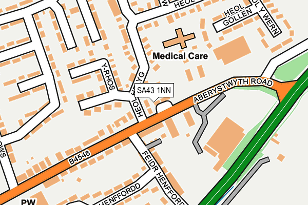 SA43 1NN map - OS OpenMap – Local (Ordnance Survey)