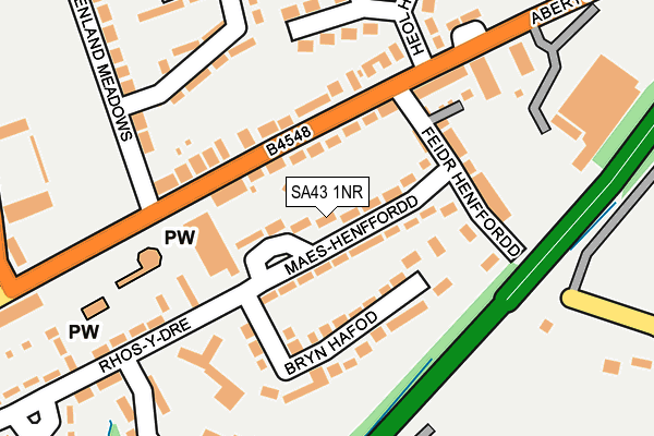 SA43 1NR map - OS OpenMap – Local (Ordnance Survey)