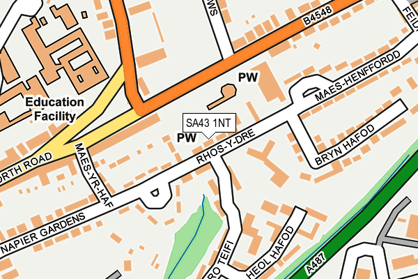 SA43 1NT map - OS OpenMap – Local (Ordnance Survey)