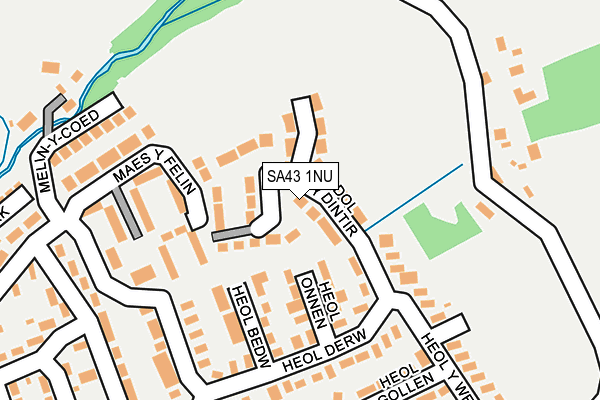 SA43 1NU map - OS OpenMap – Local (Ordnance Survey)