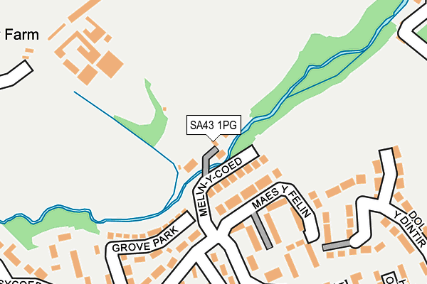 SA43 1PG map - OS OpenMap – Local (Ordnance Survey)