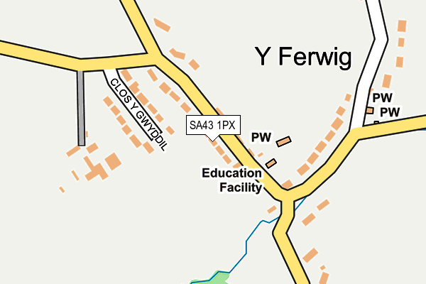 SA43 1PX map - OS OpenMap – Local (Ordnance Survey)