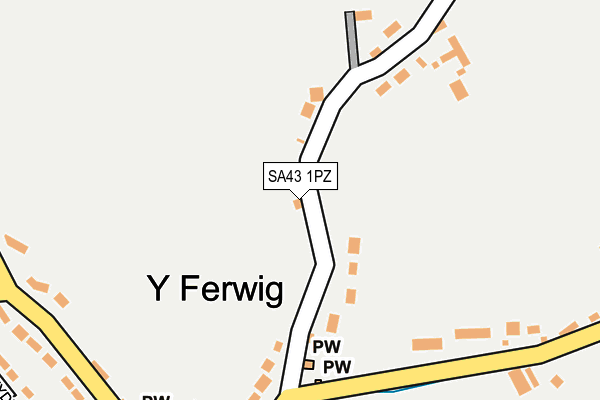 SA43 1PZ map - OS OpenMap – Local (Ordnance Survey)