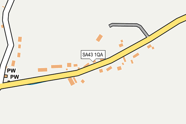 SA43 1QA map - OS OpenMap – Local (Ordnance Survey)