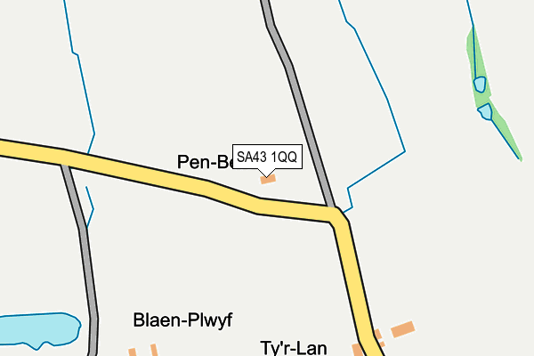 SA43 1QQ map - OS OpenMap – Local (Ordnance Survey)