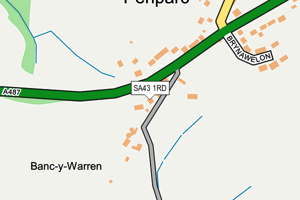 SA43 1RD map - OS OpenMap – Local (Ordnance Survey)