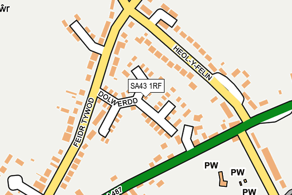 SA43 1RF map - OS OpenMap – Local (Ordnance Survey)