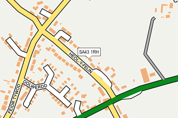 SA43 1RH map - OS OpenMap – Local (Ordnance Survey)