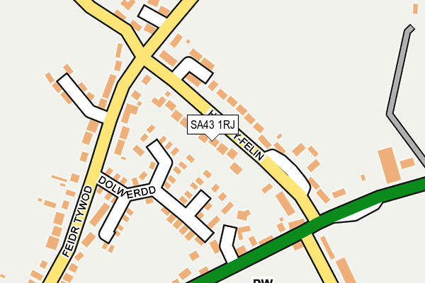 SA43 1RJ map - OS OpenMap – Local (Ordnance Survey)