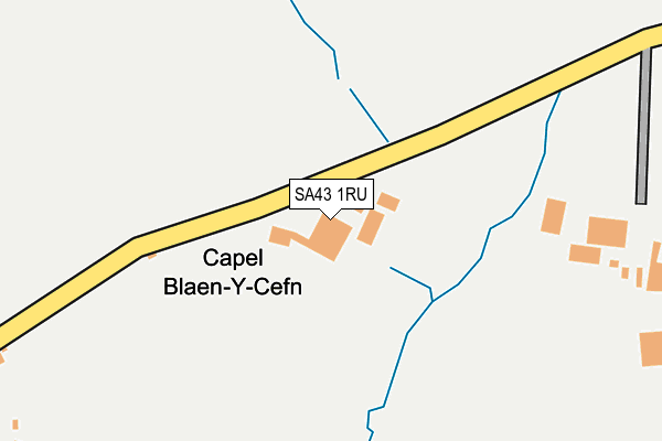 SA43 1RU map - OS OpenMap – Local (Ordnance Survey)