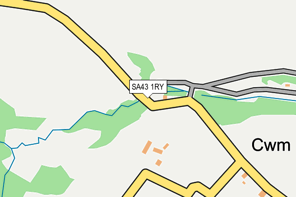 SA43 1RY map - OS OpenMap – Local (Ordnance Survey)