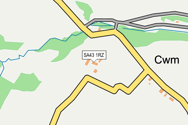 SA43 1RZ map - OS OpenMap – Local (Ordnance Survey)