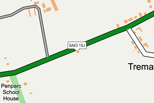 SA43 1SJ map - OS OpenMap – Local (Ordnance Survey)