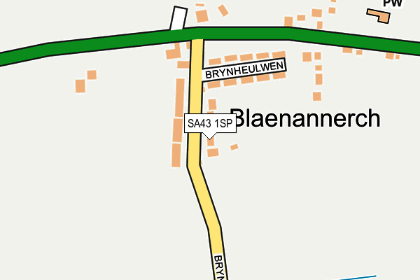 SA43 1SP map - OS OpenMap – Local (Ordnance Survey)