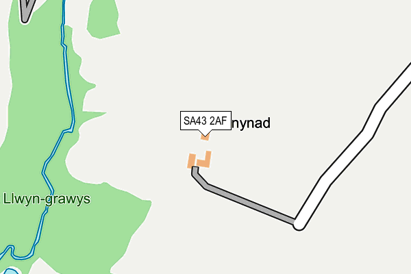 SA43 2AF map - OS OpenMap – Local (Ordnance Survey)